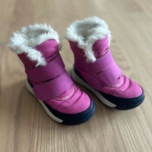 Toddler Sorel Pink and White Fur-Lined Boots